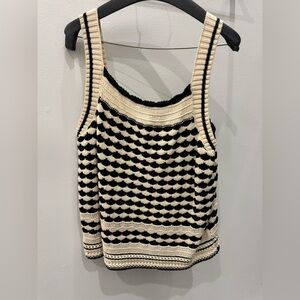 Tribal Black & Cream Knit Tank